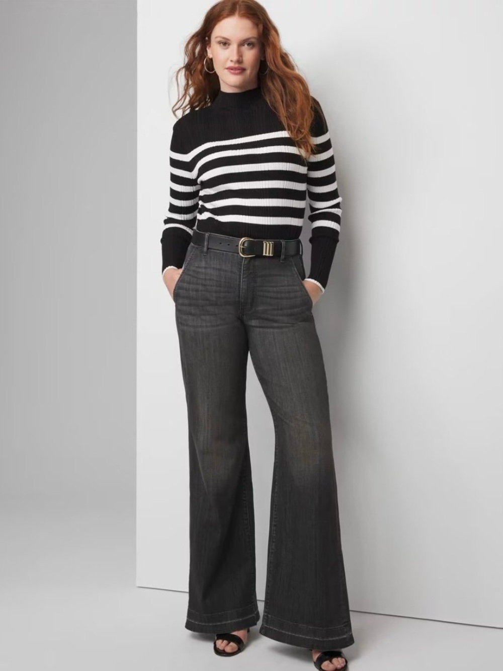 WHBM Extra High Rise Eco Wide Leg Jean Size 00 NWOT